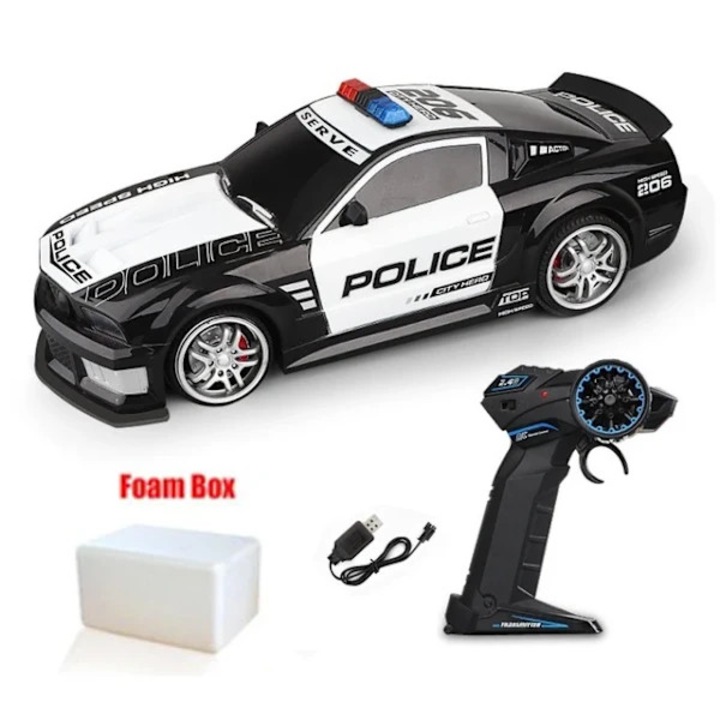 Masinuta politie RC 1/12 cu lumina 2.4GHz, albastru, 30x15x10cm