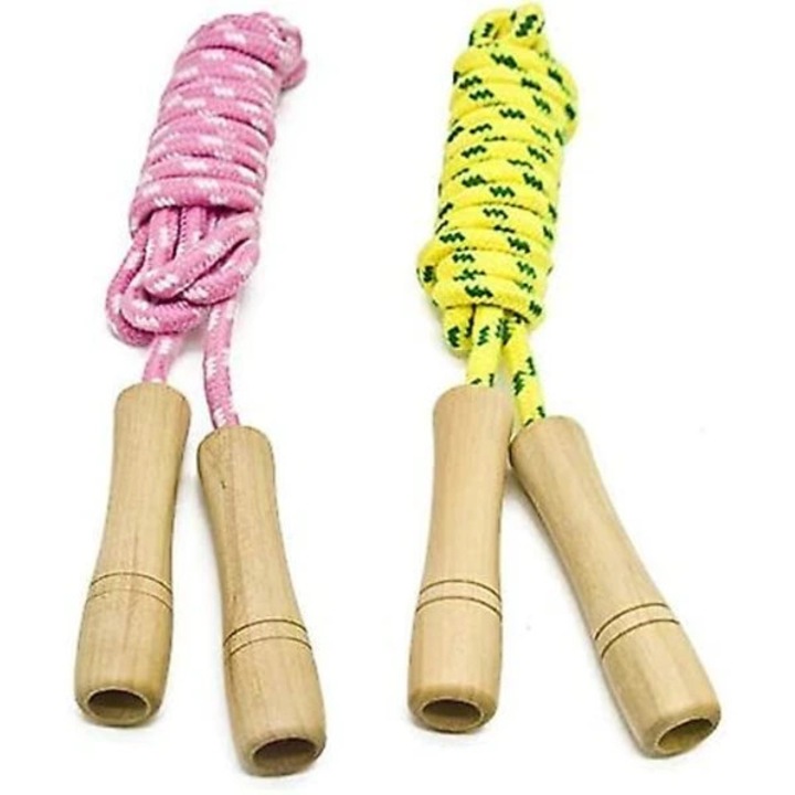 Coarda de sarit, bumbac, manere lemn, reglabil, copii