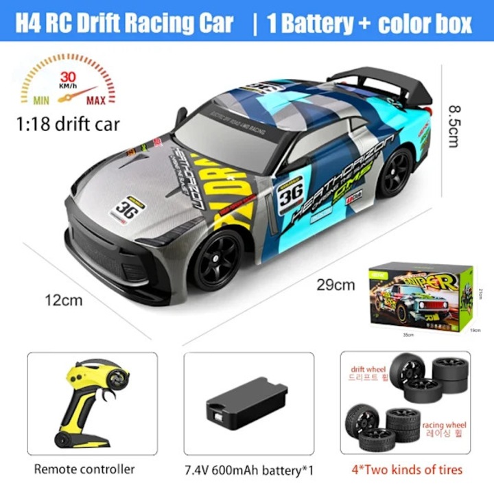 Masinuta RC Drift 1:18 4WD albastru 30km/h