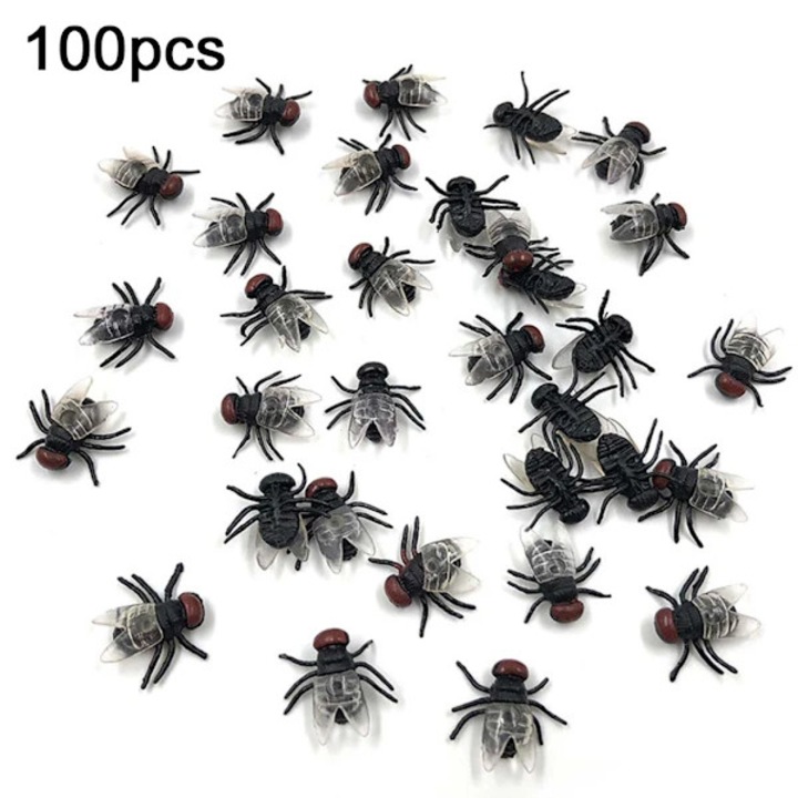 Set 100 insecte false din plastic Halloween multicolor