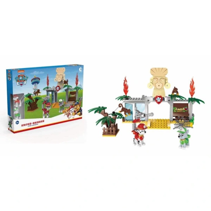 Set de constructie Paw Patrol, masina cu tractiune, salvare caini, multicolor, dimensiuni variate