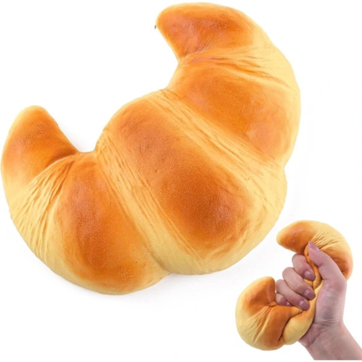 Jucarie interactiva copii, squishy, croissant, jumbo, multicolor, mare