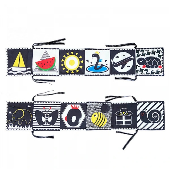 Jucarie interactiva bebelusi, carte moale, alb-negru, 3D, set