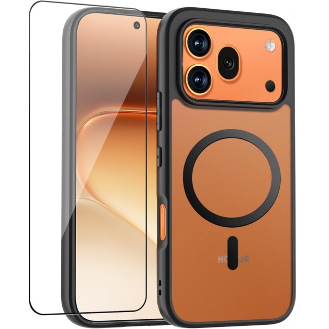 Pachet Husa + Folie Sticla Upzz® Pure Compatibila Cu Honor 600 PRO, Protectie Completa, Design Premium, Negru