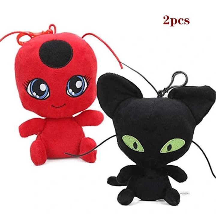 Set 2 jucarii de plus Miraculous Ladybug Cat Plagg multicolor