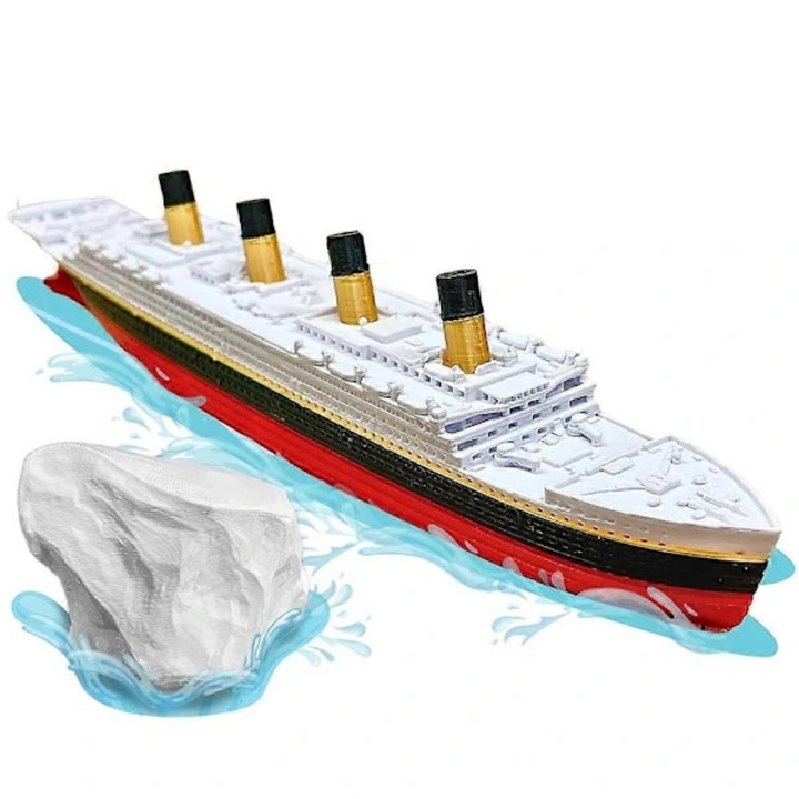 Realista, kettévált Titanic fürdőjáték hajó, történelmi modell, fehér-kék