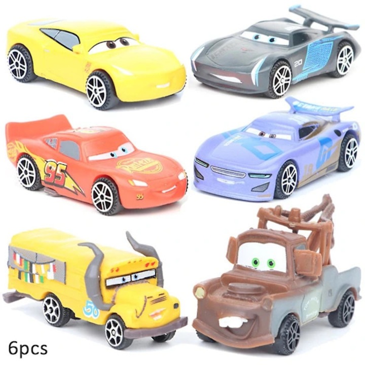 Set 6 masinute Disney Cars Blixten McQueen multicolor