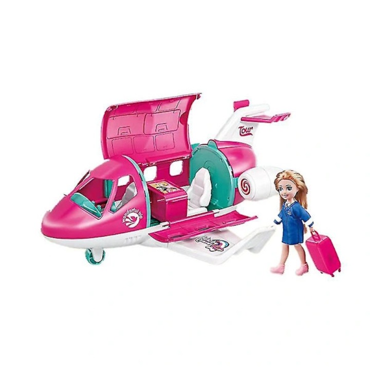 Комплект играчка самолет Barbie Dreamplane, бял, различни размери