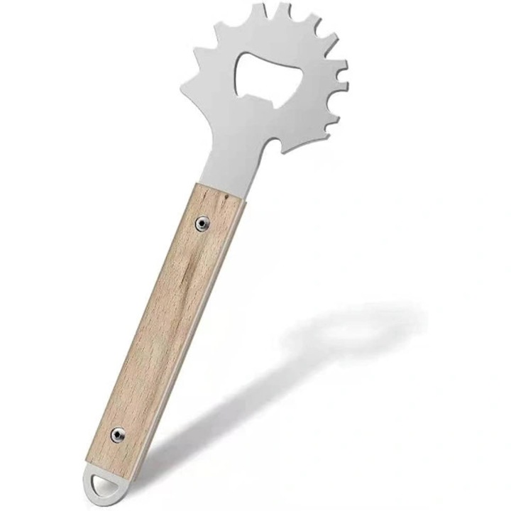 Spatula gratar 5-in-1 inox maner lemn 20x5cm