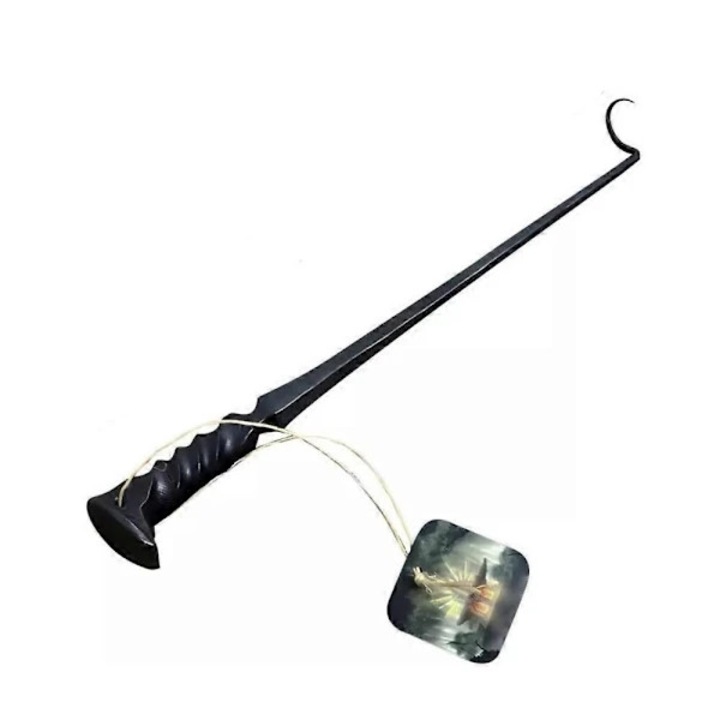 Ustensila gratar, carlig pentru carne si intors alimente, 30cm, negru