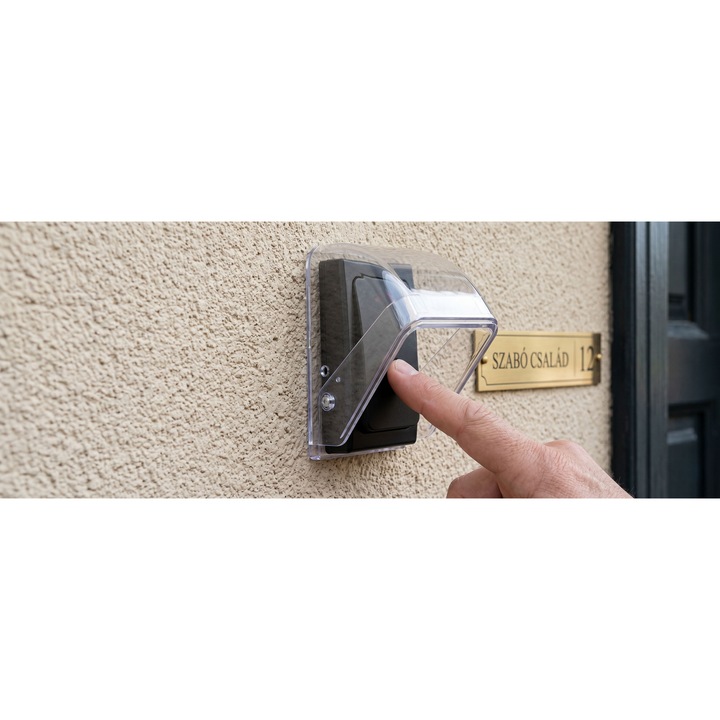 Protectie rabatabila umiditate, ploaie pentru buton sonerie, camera interfon mini, 9 x 5.5 cm, Home