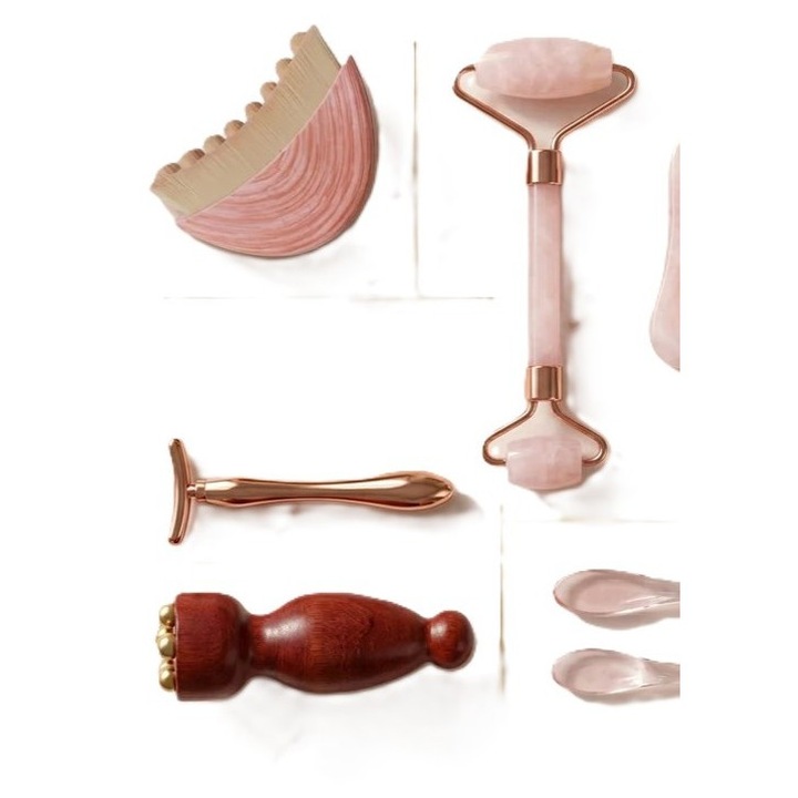 Set Ingrijire Faciala Premium Flow By Mire — Editia Gold, Ritual Complet pentru Ten, 5 Piese