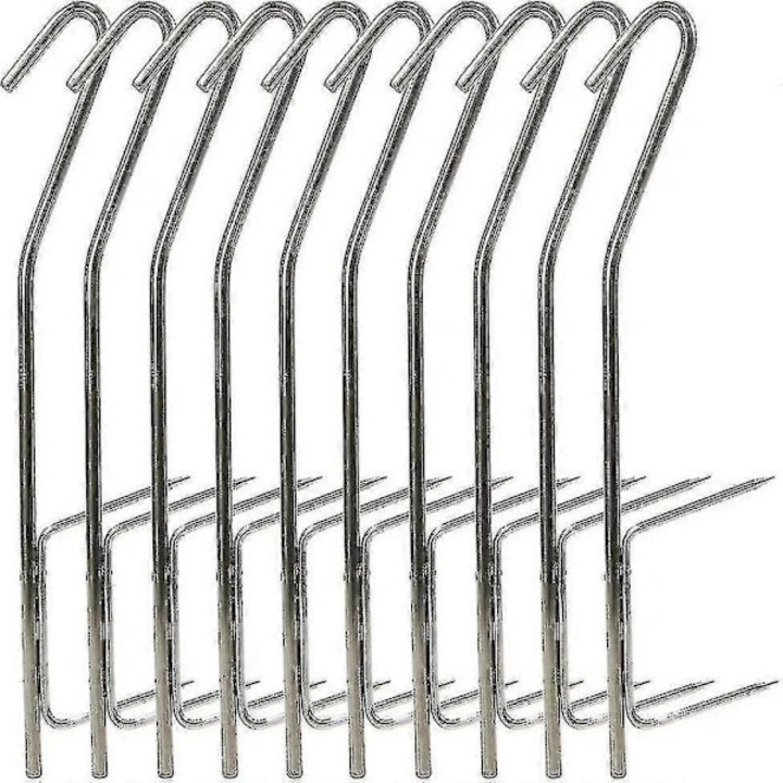 Set 10 carlige duble inox pentru afumat peste si carne 21cm