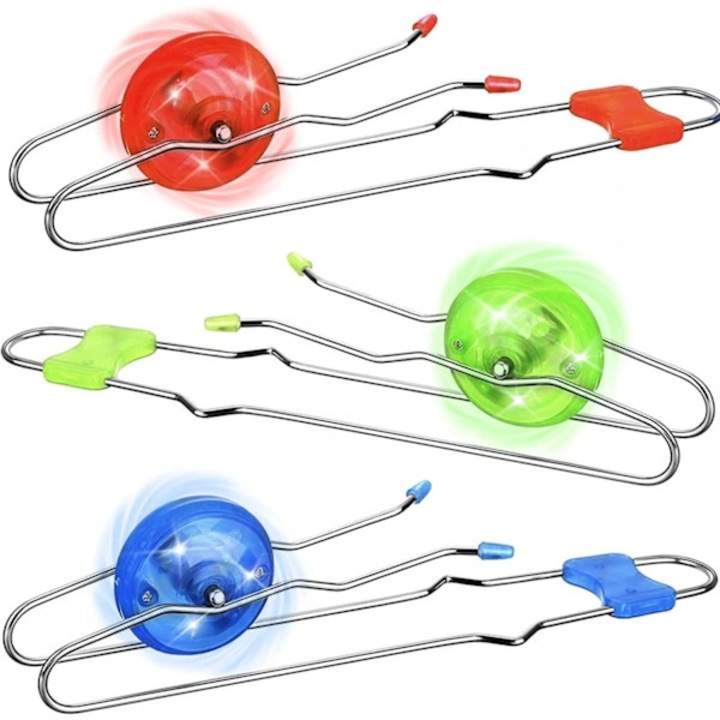 Set 3 Yo-yo magnetice vintage, luminoase, multicolor, 3+ ani