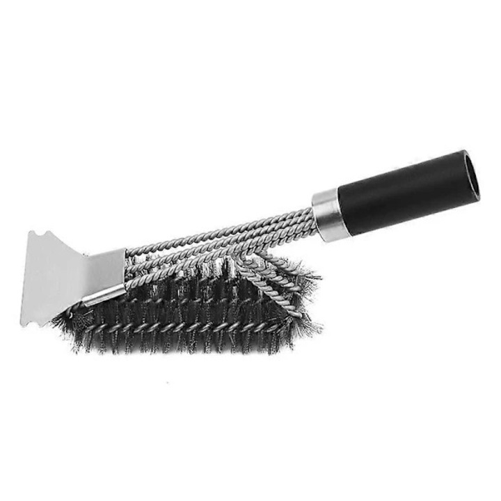 Set 2 Perii Gratar, Otel Inoxidabil, Silicon, 45cm, Negru