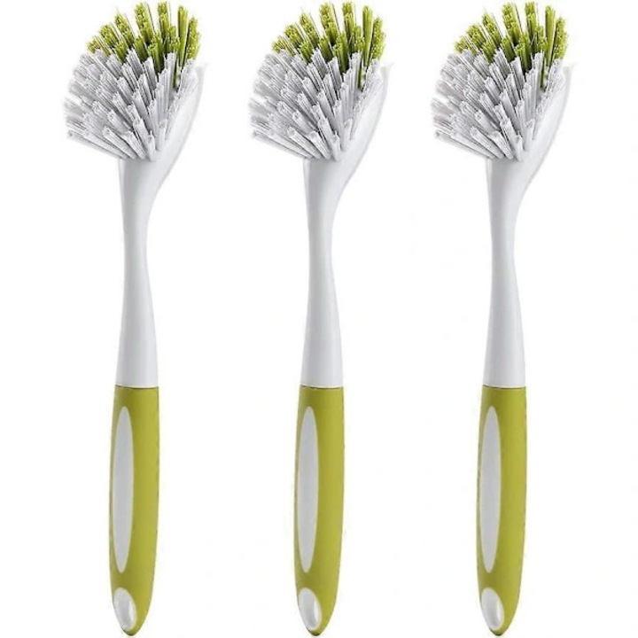 Perii de vase set 3 piese, durabile, galben-verde, 3x15cm