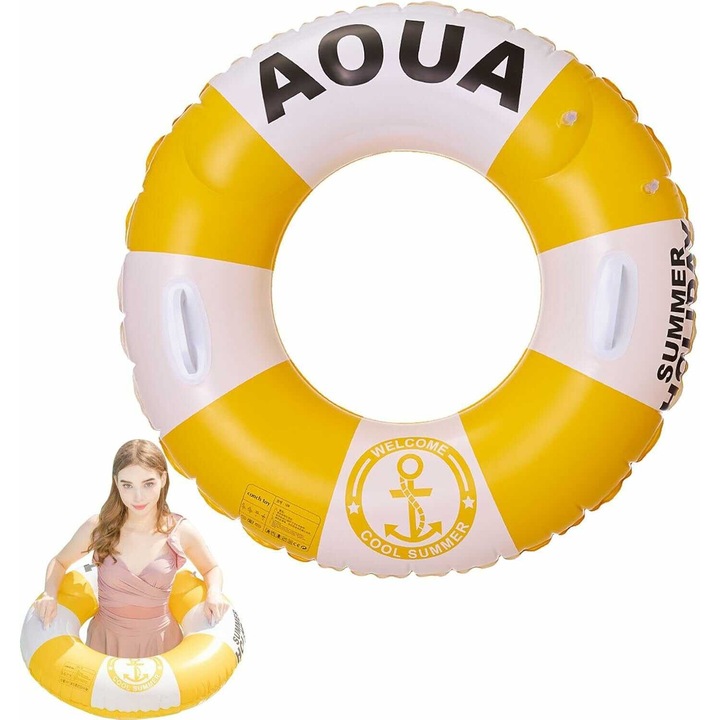 Óriás kapaszkodós felfújható úszógumi mentőöv dizájnnal 120 cm Aqua