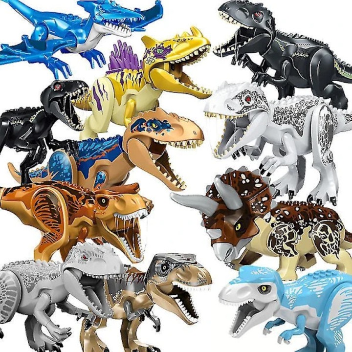 Jurassic Dinosaur World dinoszaurusz figura készlet, építőjáték, kompatibilis a főbb márkákkal, ABS műanyagból, 28.5x17 cm, 6+ éveseknek, többszínű, 1 szett