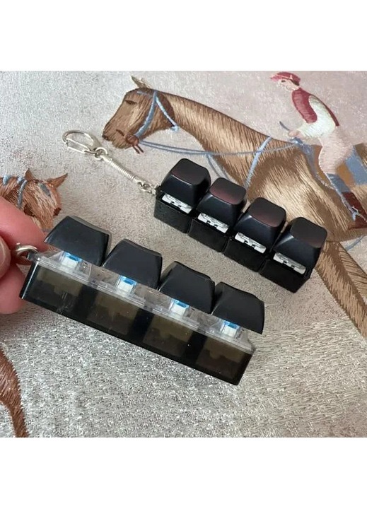 LED ключодържател клавиатура, антистрес играчка, многоцветен, 1 бр