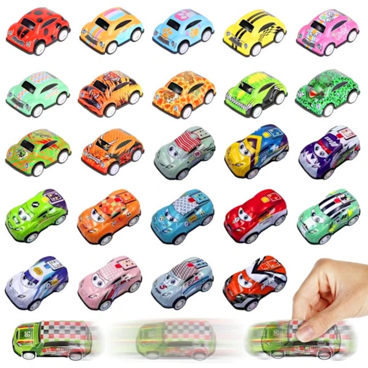 Masinute metalice mini racer, colorate, usor de utilizat, set