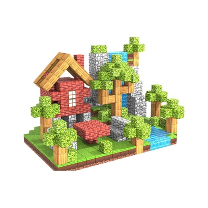 Set 48 piese cuburi magnetice, constructii, multicolor, 1"