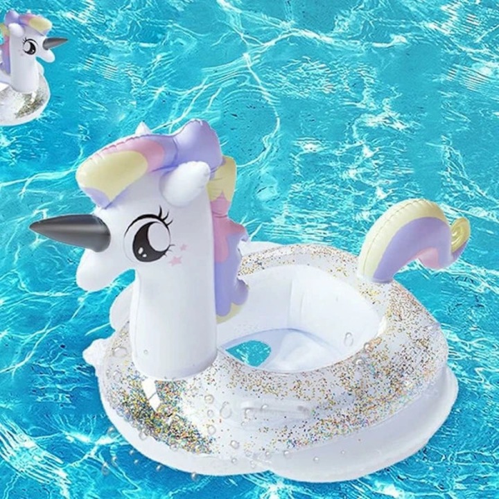 Colac de inot gonflabil cu maner pentru copii si adulti multicolor