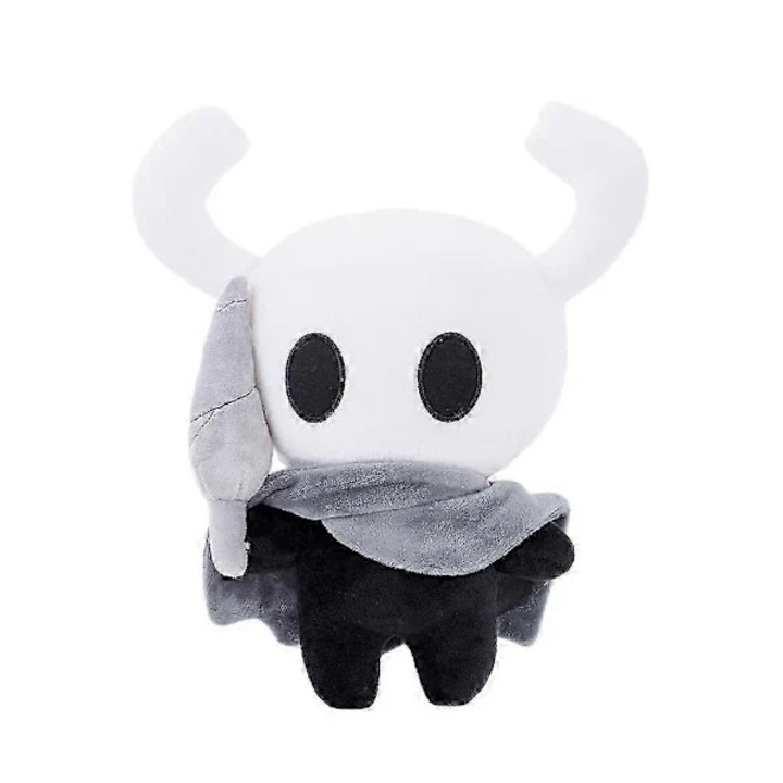 Плюшена играчка Hollow Knight, мека, пълнена, черно-бяла, малка