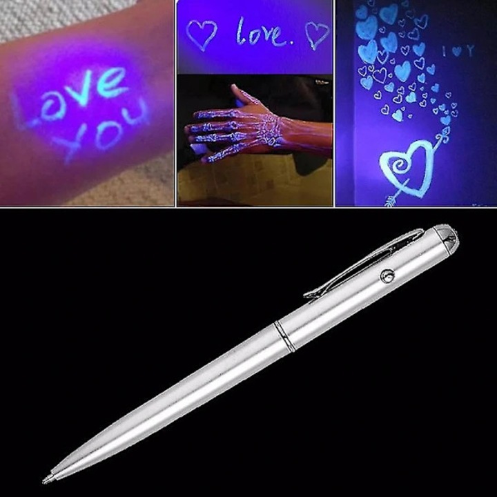 Невидима UV писалка, черна, 14см