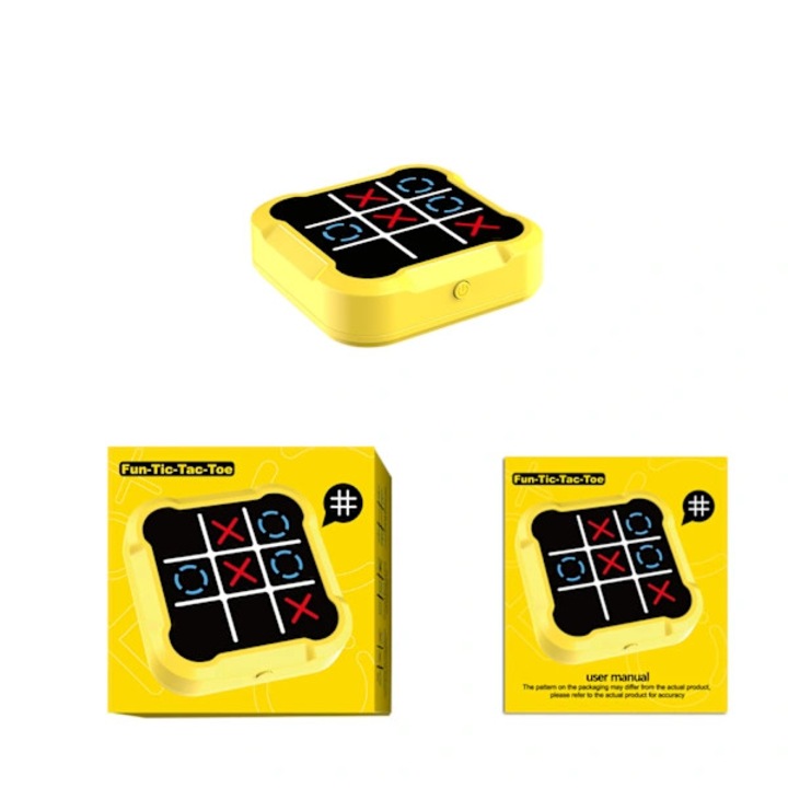 Joc puzzle portabil educativ, cu 9 niveluri de dificultate, pentru 1-4 jucatori, antreneaza memoria si gandirea critica, galben, 1 buc