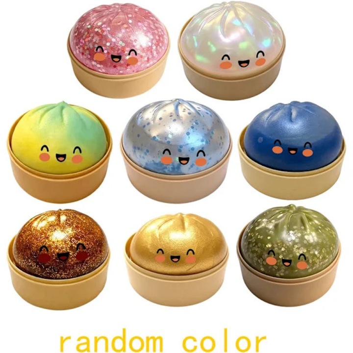 Set jucarii antistres squishy Mystery Dumpling, cu revenire lenta, din material durabil, Multicolor, 25 bucati