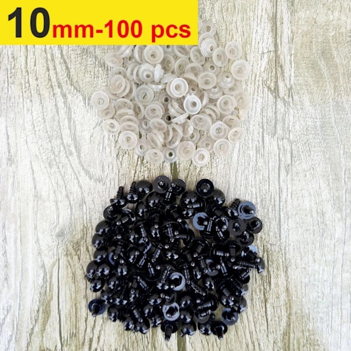 Set 100 ochi de siguranta din plastic, marimi mixte, multicolor, 8x10x12x14mm