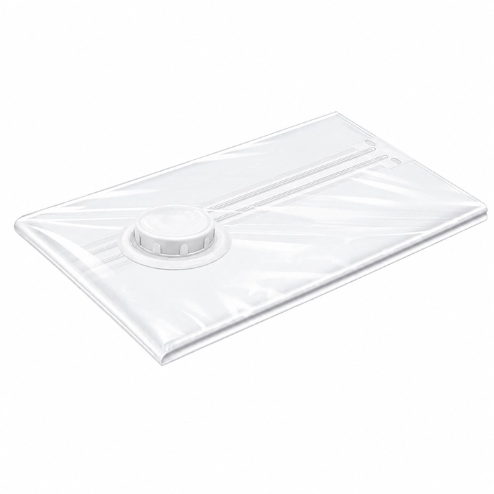 Sac de Vidat Teno®, pentru imbracaminte, pilote, perne, rezistent, valva tripla, materiale calitative, protectie waterproof, reutilizabil, vidare prin vacuum, 50 x 60 cm, alb