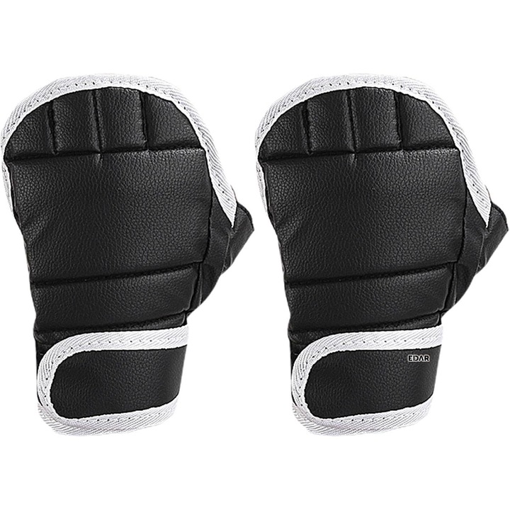 EDAR Ujjatlan Boxkesztyű, Fitneszhez és Boxzsákhoz, Univerzális Méret 20x12 cm, Csúszásgátló, Légáteresztő, Tépőzáras Rögzítéssel, Fekete