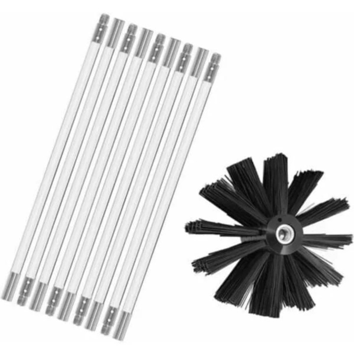 Set curatare cos fum 9 tije flexibile perie lemn