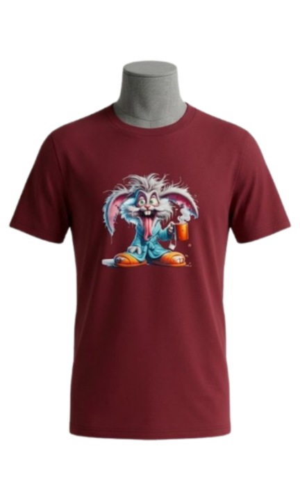 Ttricou sport pentru barbati cu imprimeu culoare bordo marimeL