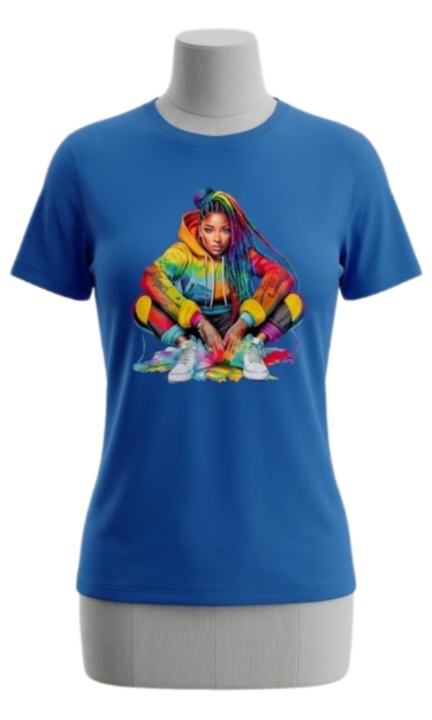 Tricou sport pentru barbati cu imprimeu culoare albastru marime 2xl