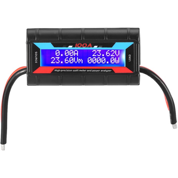 Wattmetru digital 60V100A, analizor putere, afisaj LCD, 85x42x25mm