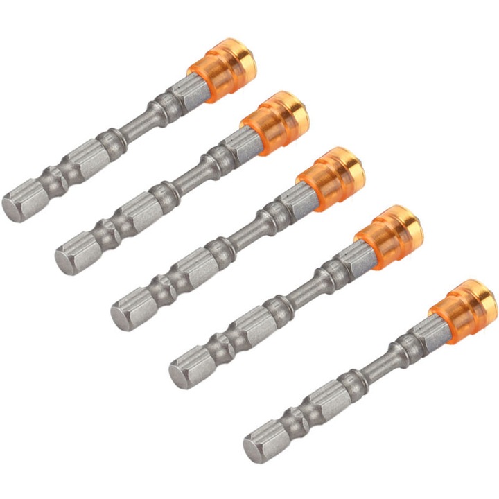 Set 5 biti surubelnita PH2 magnetici, otel S2, opritor, multicolor, 65x6.35mm