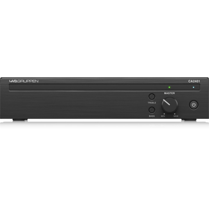 Lab Gruppen CA2401 240W telepítő erősítő, kompakt, fekete, 1Ux0.5U