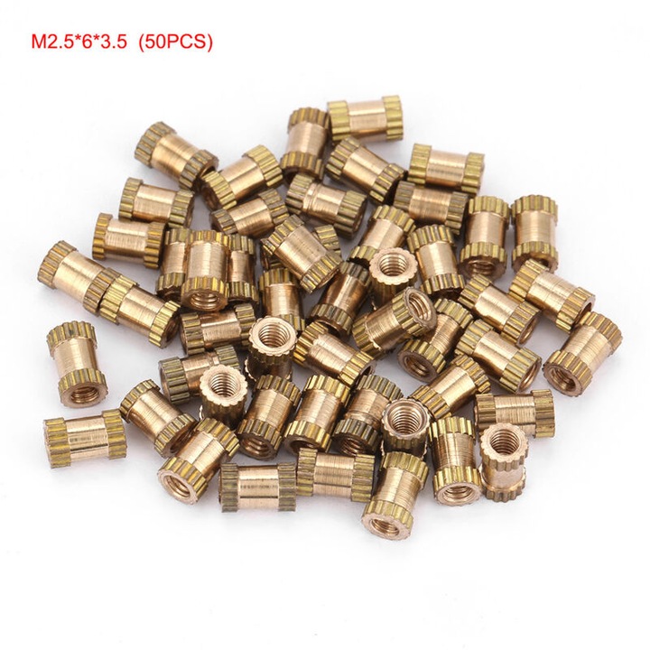 Set inserturi filetate din alama M2.5 3x3.5mm 100 buc