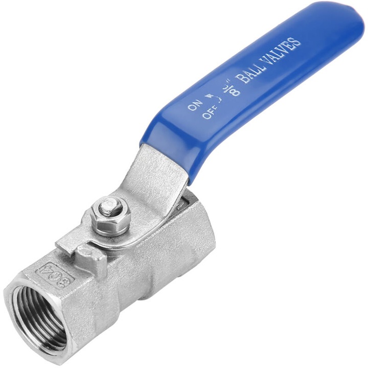 Rozsdamentes acél golyóscsap 304, BSP belső menet, 3/8"