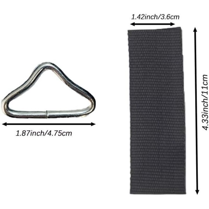 20 db háromszög alakú trambulin rugó, horganyzott acél, nylon, 48mm