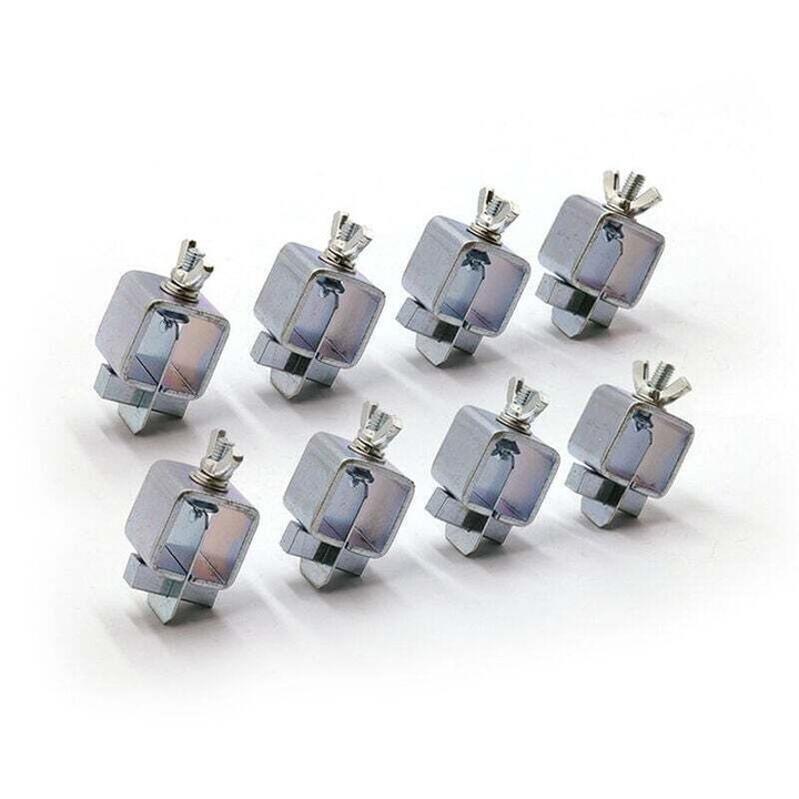 8 db pillangó hegesztő bilincs készlet, króm-vanádium acél, ezüst, 50x25mm