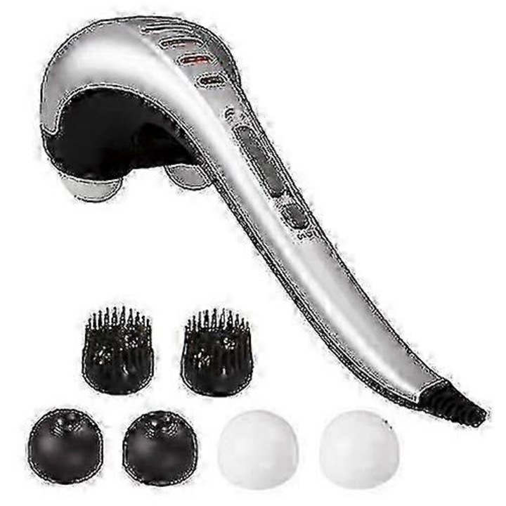 Aparat masaj dublu cap, 3500 pulsatii/min, argintiu, 98 inch cablu