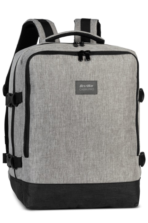 Rucsac Avion 40x30x20 cm Wizz Air/Ryanair, Poliester, 24 L, Bestway Cabin Pro, Gri deschis