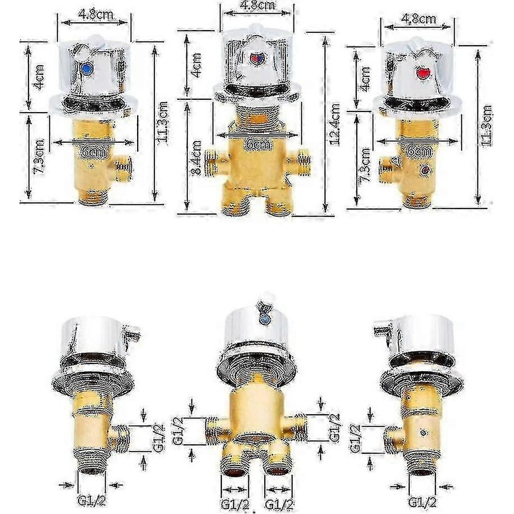 OEM tömör sárgaréz termosztatikus kádcsaptelep, állítható, ezüst, G1/2x29mm