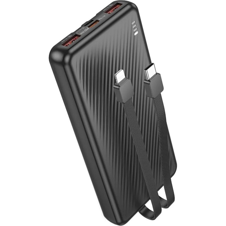 Power bank Borofone „BJ57”, 10000mAh, 22.5W, 2 x USB, 1 x USB Type-C, 1 x Micro USB, total 2A, negru
