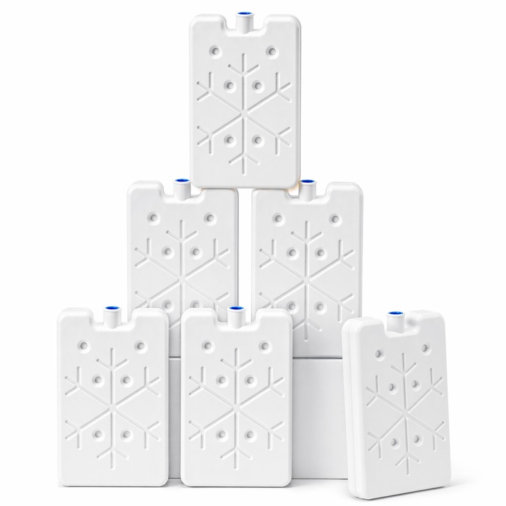 Set 6 Bucati Pastile Frigorifice Subtiri Albe 400ml Acumulatori Frig Reutilizabili Pentru Lada Mare Geanta Termica Plaja Camping Shopiens®