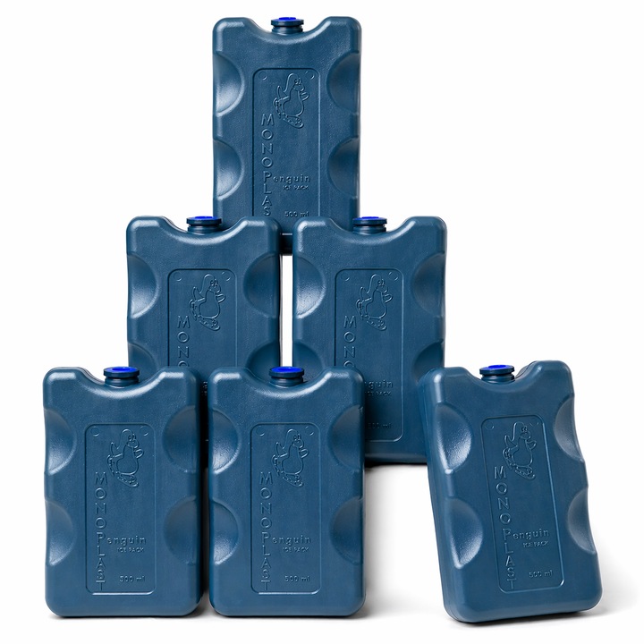 Set 6 Bucati Pastile Frigorifice 500ml Gri Acumulatori Frig Reutilizabili Pentru Lada Mare Geanta Termica Plaja Camping Transport Shopiens®