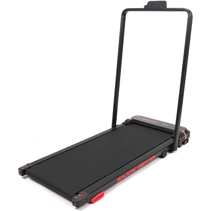 Banda de alergat electrica TECHFIT® WP-H 3&1, 6 nivele vibratii RPM:4000, maner pliabil, inclinare manuala 2.5%, slim, 1-10 km/h,telecomanda inclusa, motor putere continua 1.5 CP, LED Display, 110kg, pentru seniori, birou